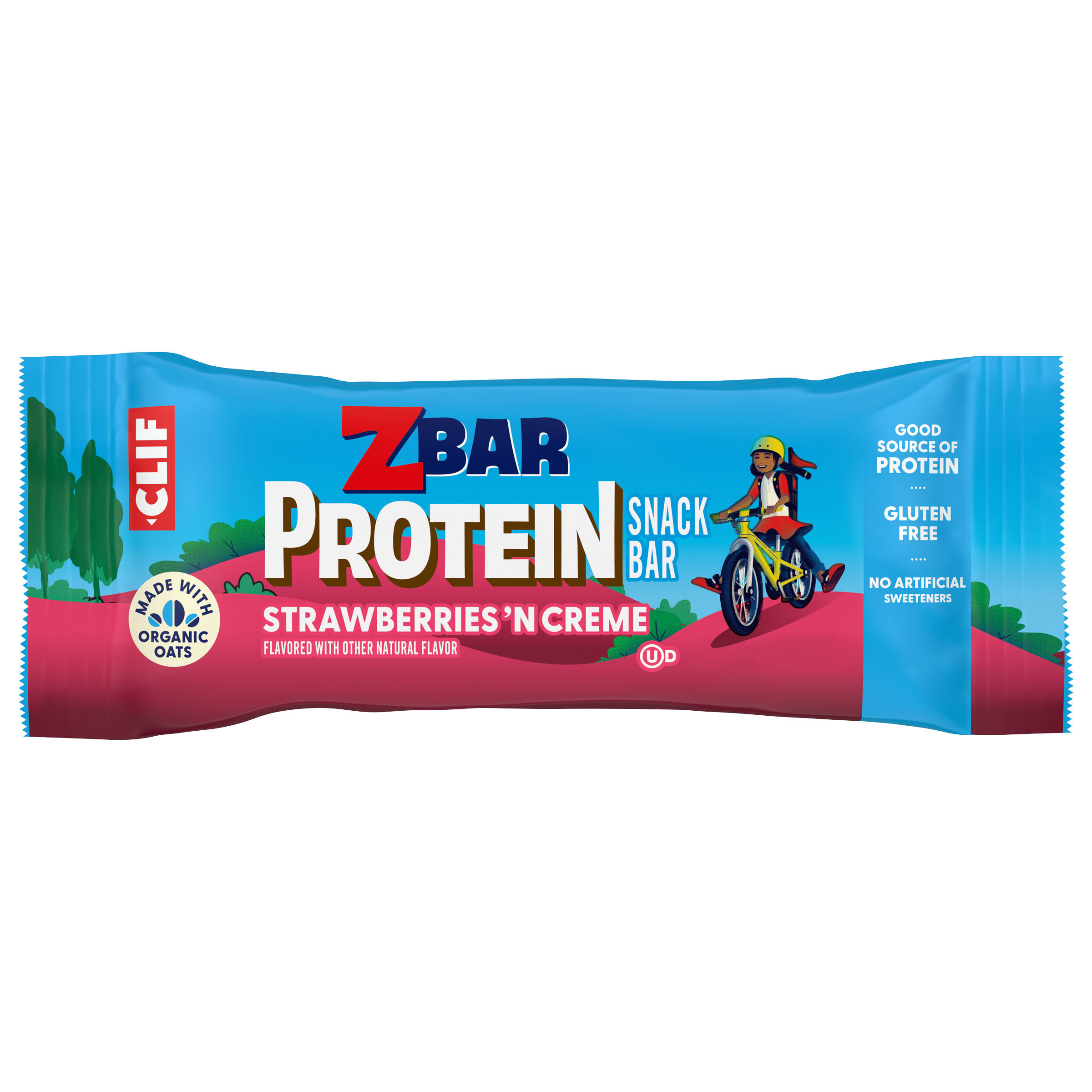 Protein Strawberries 'N Creme Crispy Snack Bars, Gluten Free Protein Bars W1