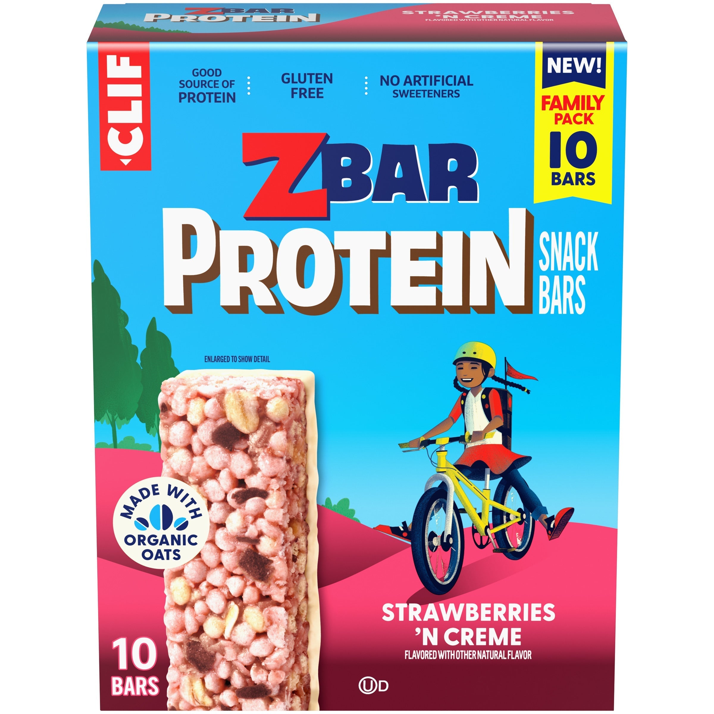 Protein Strawberries 'N Creme Crispy Snack Bars, Gluten Free Protein Bars W1