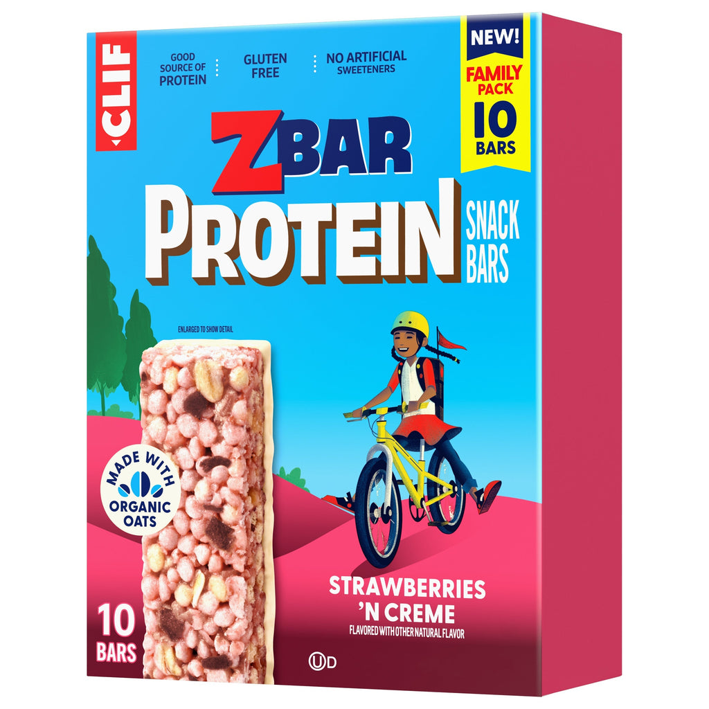 Protein Strawberries 'N Creme Crispy Snack Bars, Gluten Free Protein Bars W1