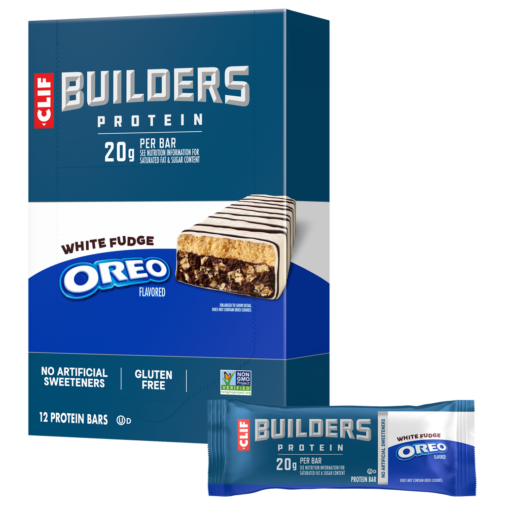 CLIF White Fudge OREO-Flavored Plant Based Protein Bars N5