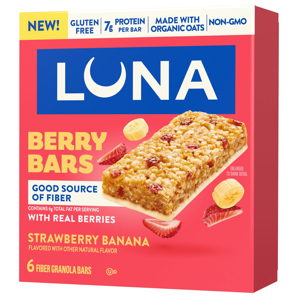 Berry Bars Strawberry Banana Flavor Gluten Free Snack Bars, Non-GMO Protein Bars T6