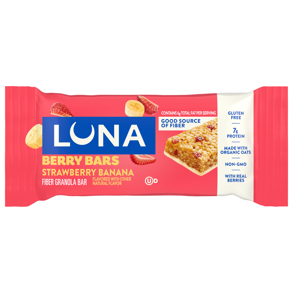 Berry Bars Strawberry Banana Flavor Gluten Free Snack Bars, Non-GMO Protein Bars T6