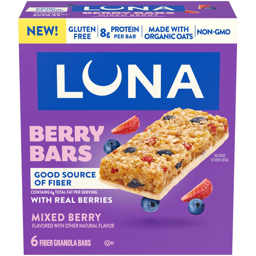 Berry Bars Mixed Berry Flavor Gluten Free Snack Bars, Non-GMO Protein Bars W5