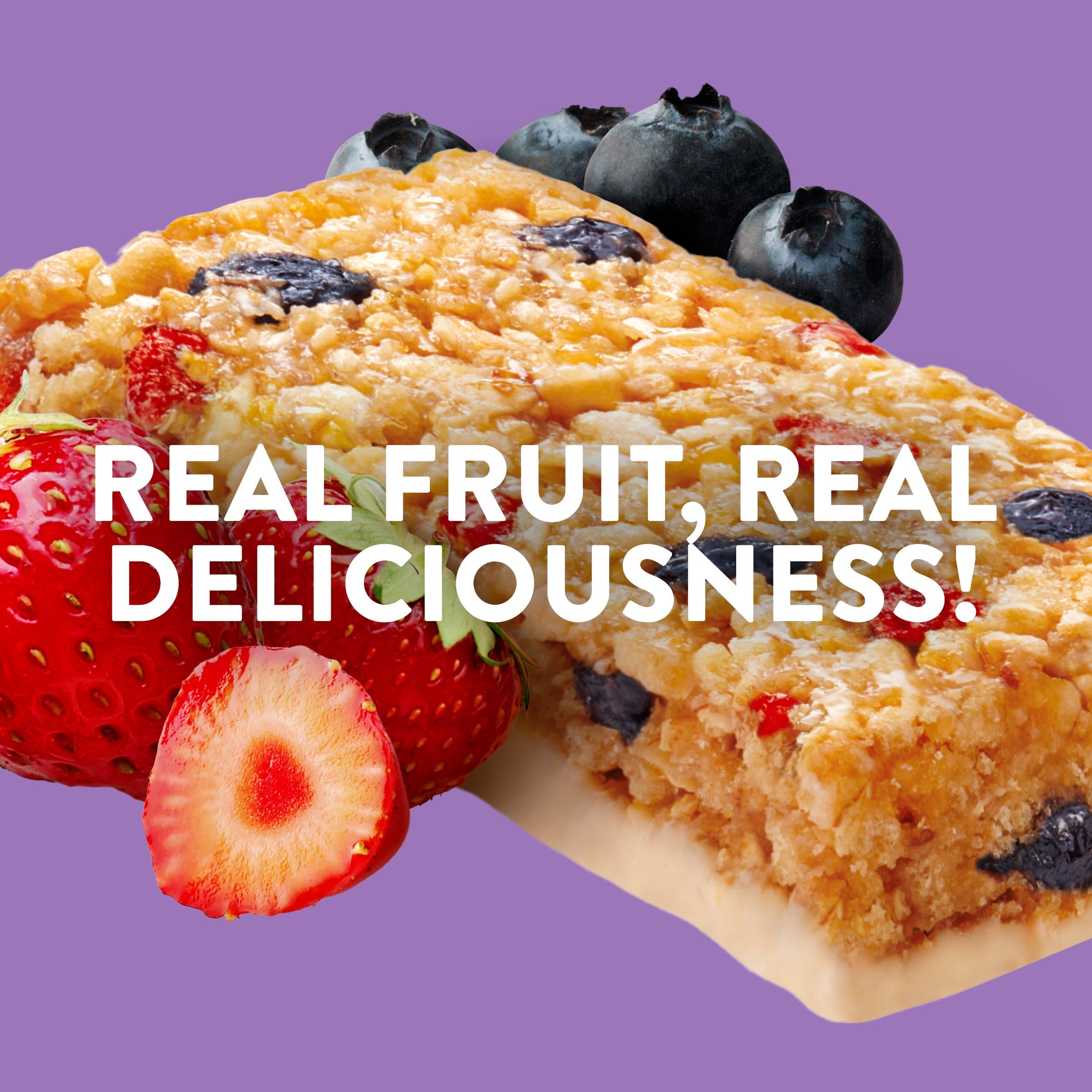 Berry Bars Mixed Berry Flavor Gluten Free Snack Bars, Non-GMO Protein Bars W5