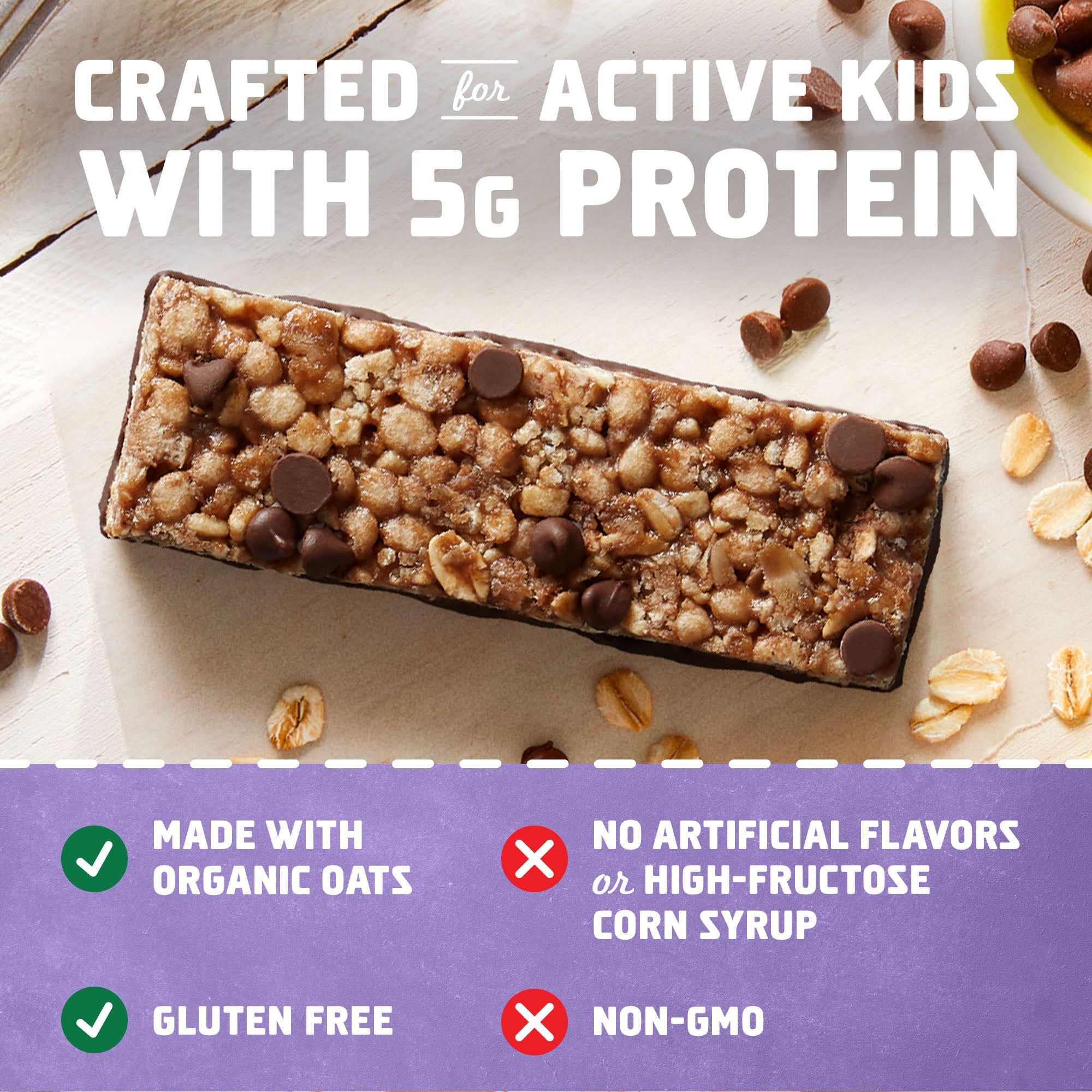 Protein Chocolate Chip Crispy Snack Bars, Gluten Free Protein Bars Z4