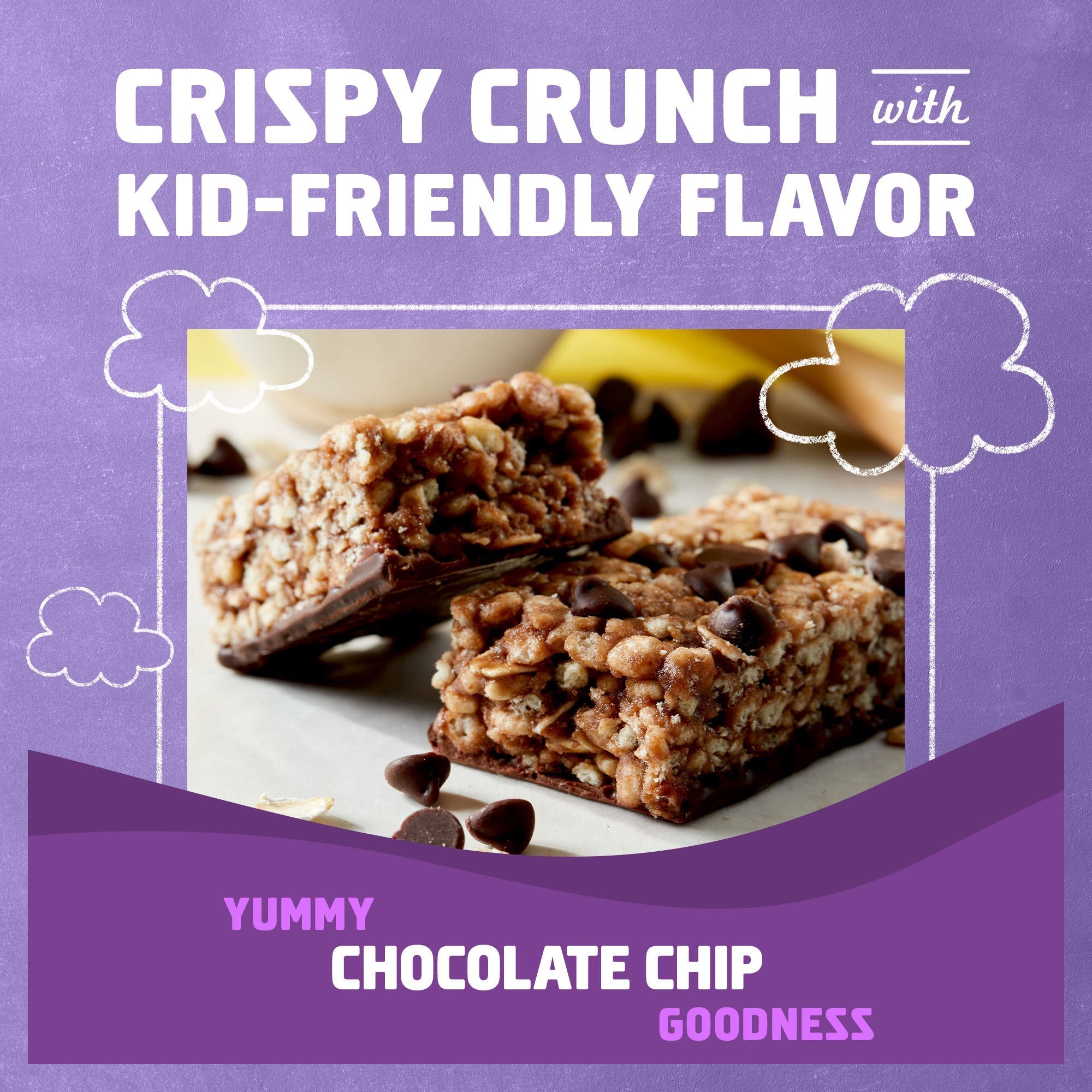 Protein Chocolate Chip Crispy Snack Bars, Gluten Free Protein Bars Z4