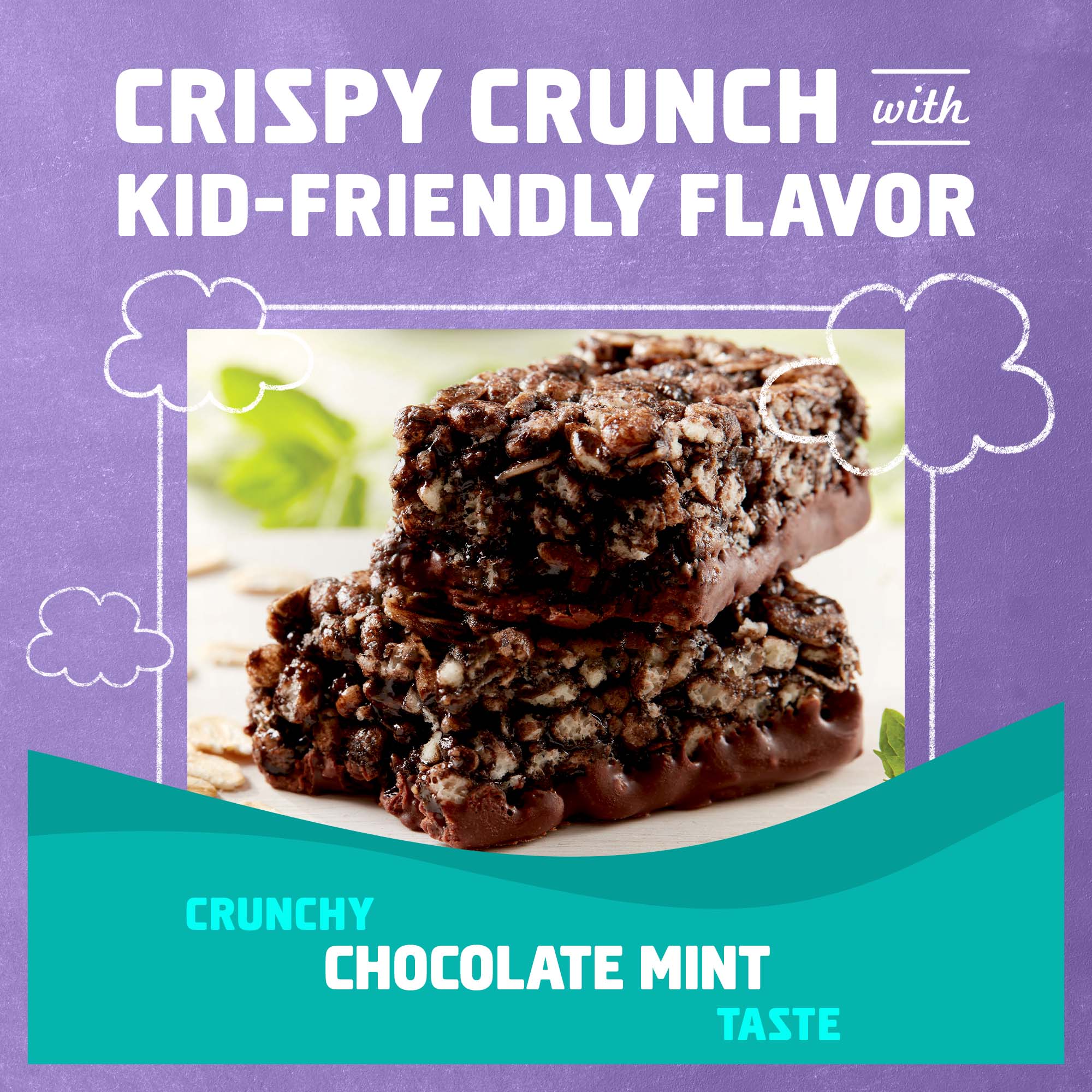 Protein Chocolate Flavored Mint Crispy Snack Bars, Gluten Free Protein Bars H2