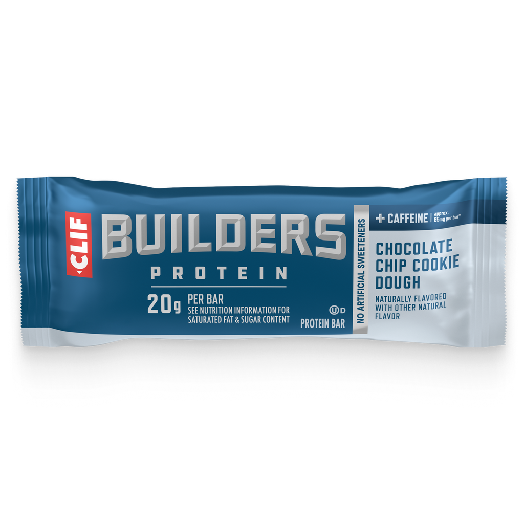 CLIF + Caffeine Chocolate Chip Cookie Dough Flavor Plant Based Protein Bars Y1