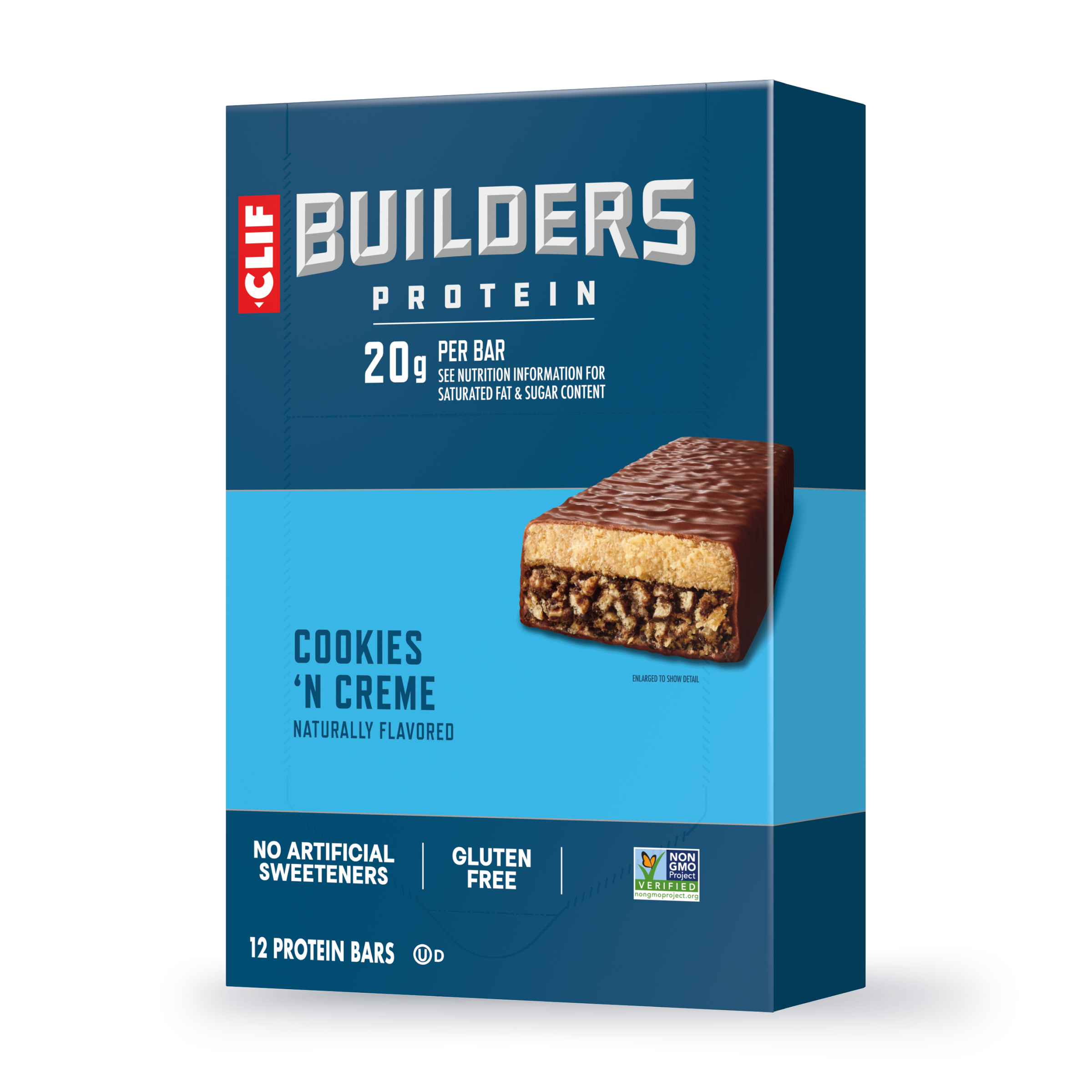 CLIF Cookies 'N Creme Flavor Plant Based Protein Bars S7