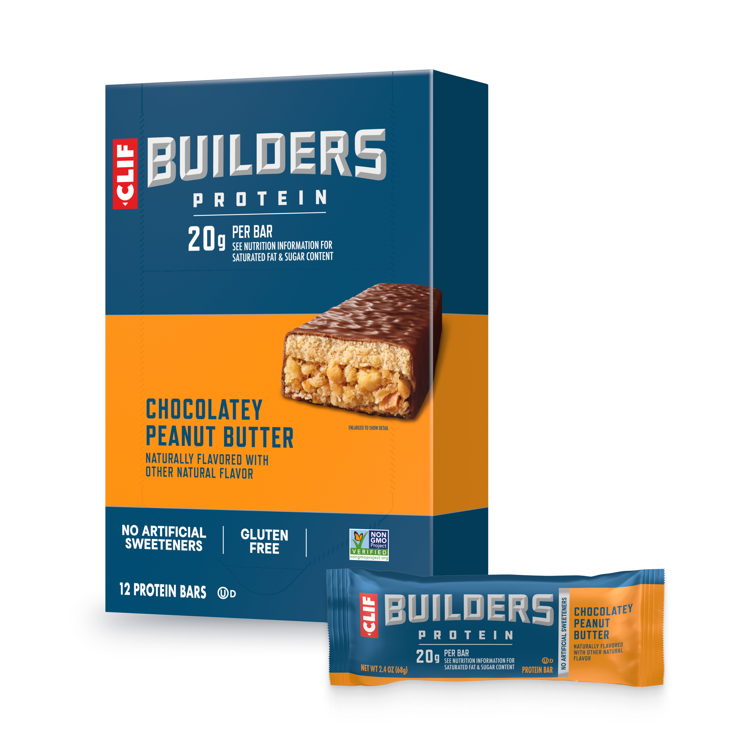 CLIF Chocolatey Peanut Butter Plant Based Protein Bars R9
