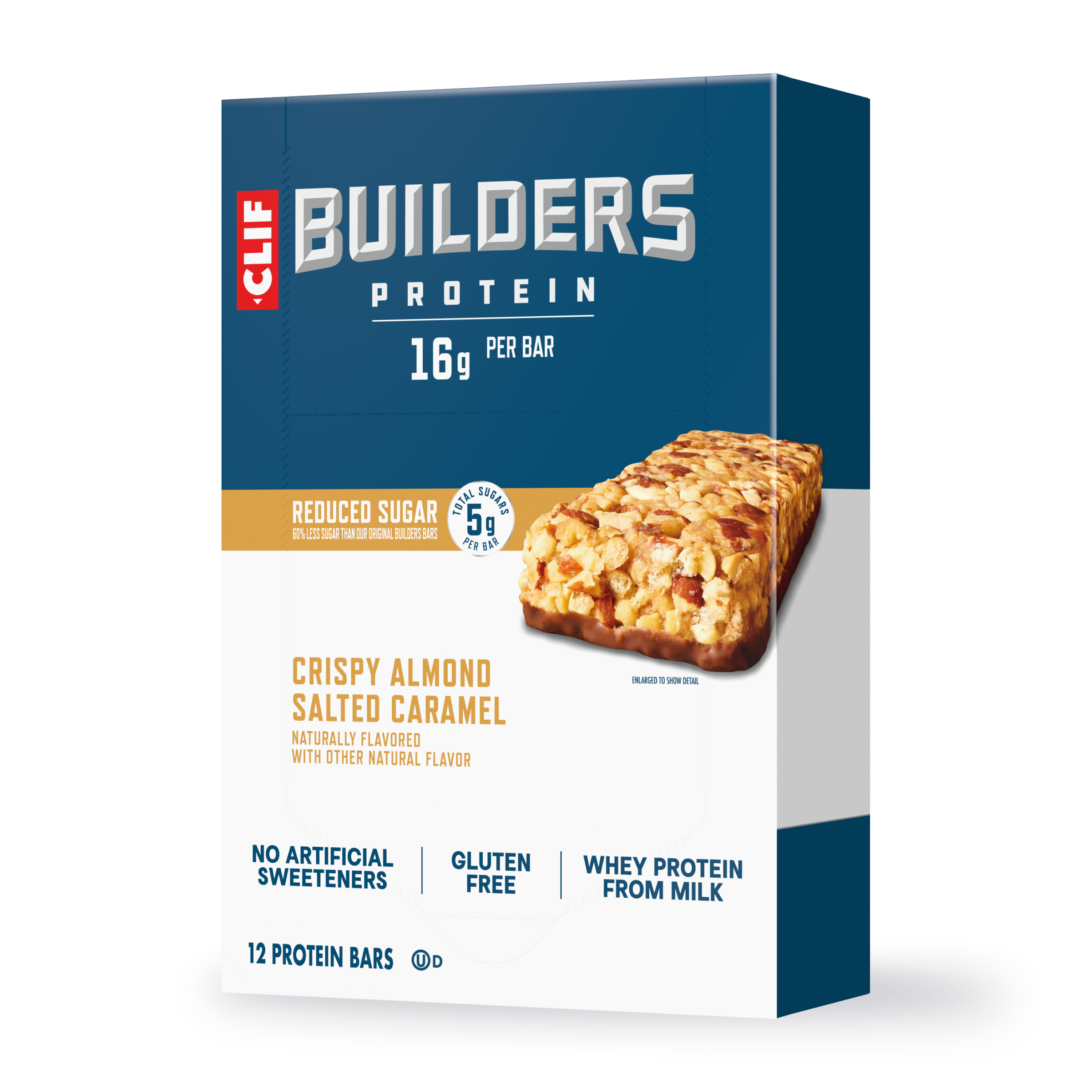 CLIF Crispy Almond Salted Caramel Protein Bar, Reduced Sugar H0