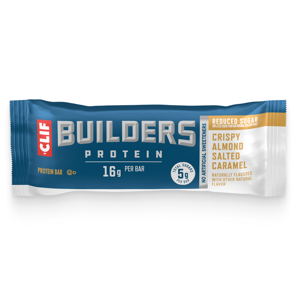 CLIF Crispy Almond Salted Caramel Protein Bar, Reduced Sugar H0