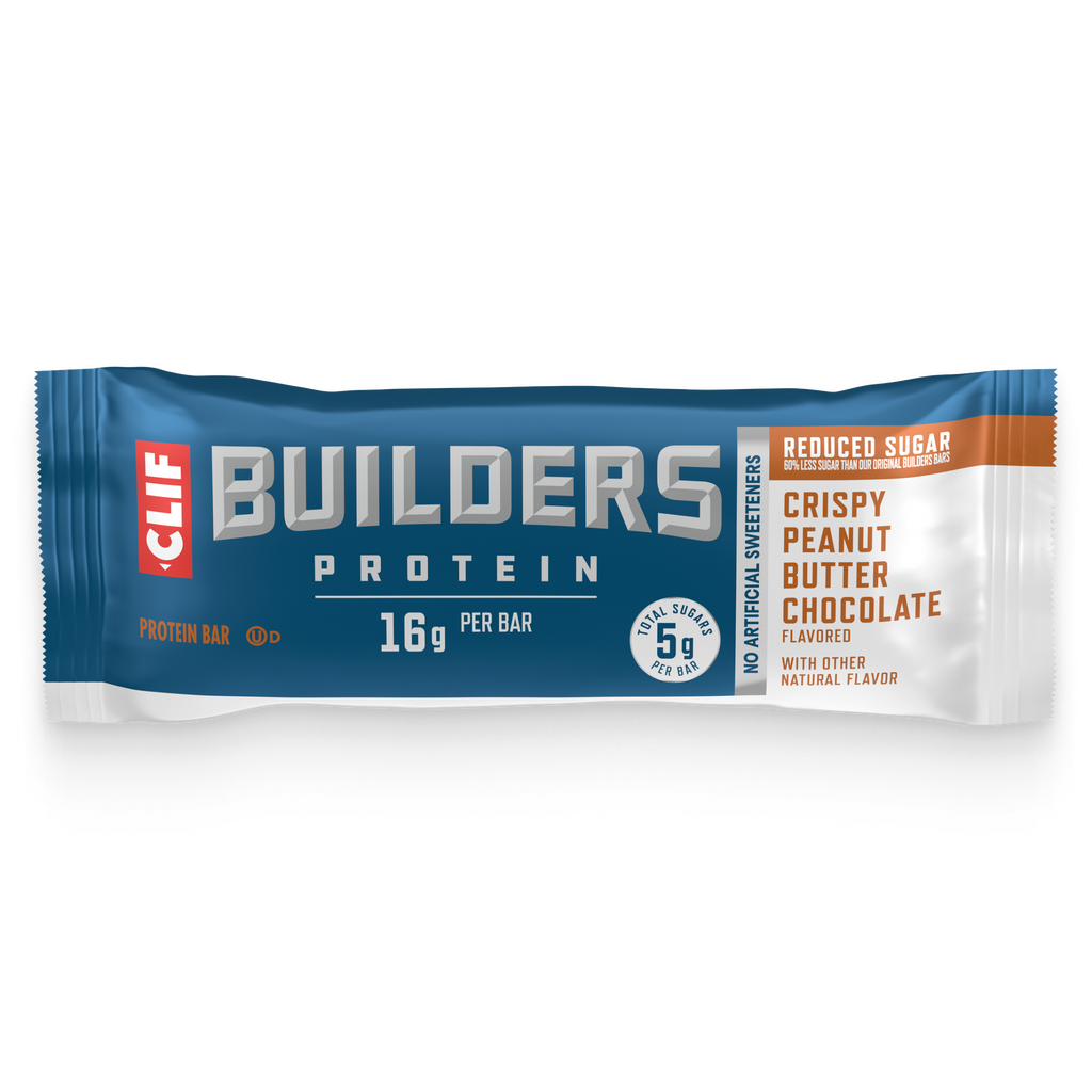 CLIF Crispy Peanut Butter Chocolate Flavored Protein Bar, Reduced Sugar W3