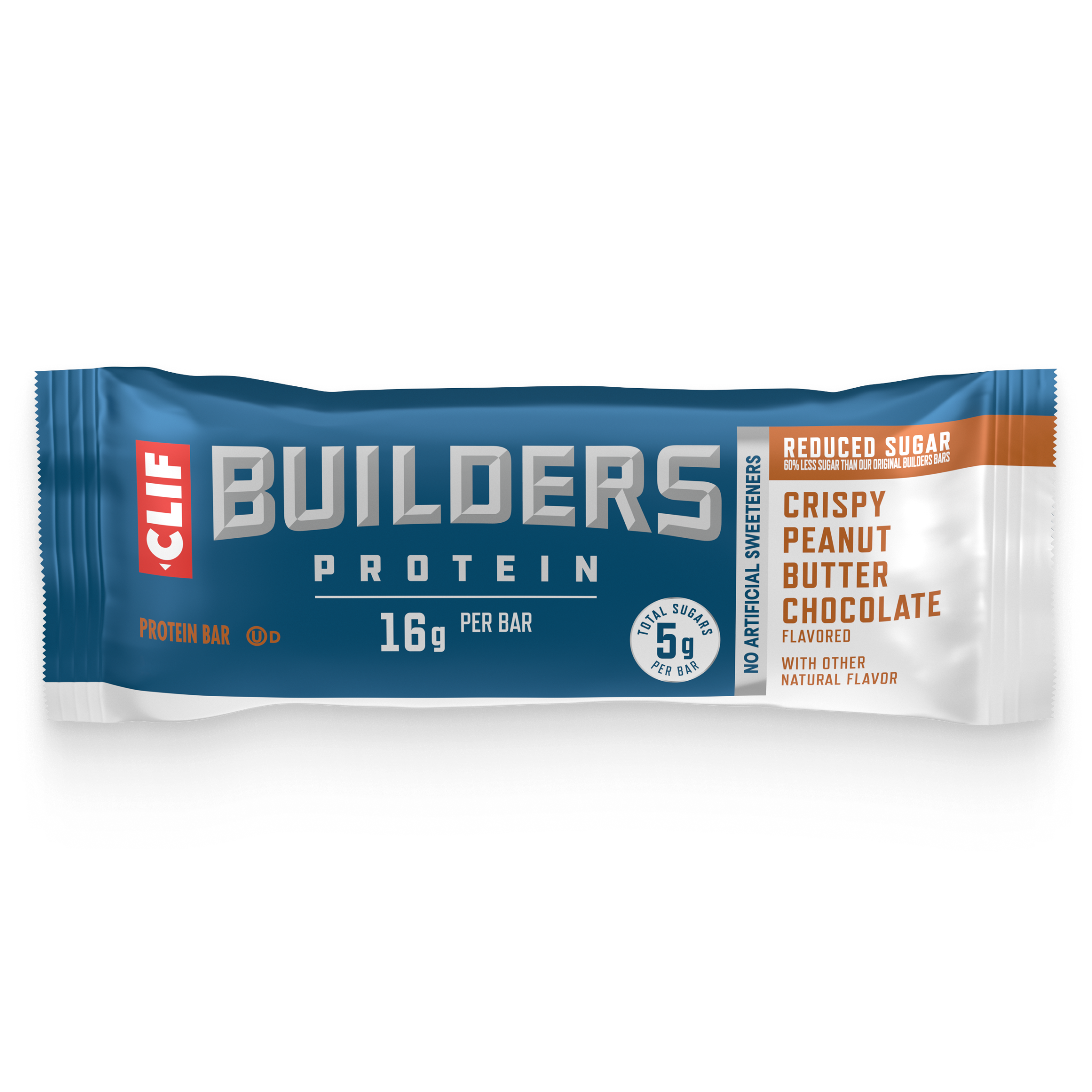 CLIF Crispy Peanut Butter Chocolate Flavored Protein Bar, Reduced Sugar W3