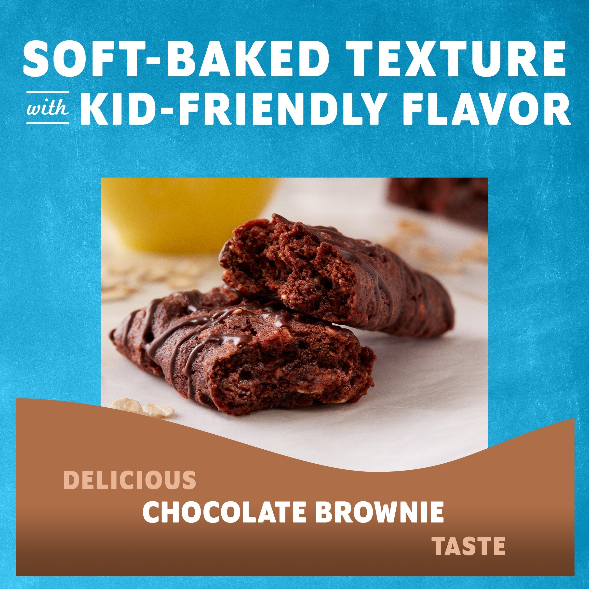 Chocolate Brownie Soft-Baked Energy Snack Bars, Organic Granola Bars V8