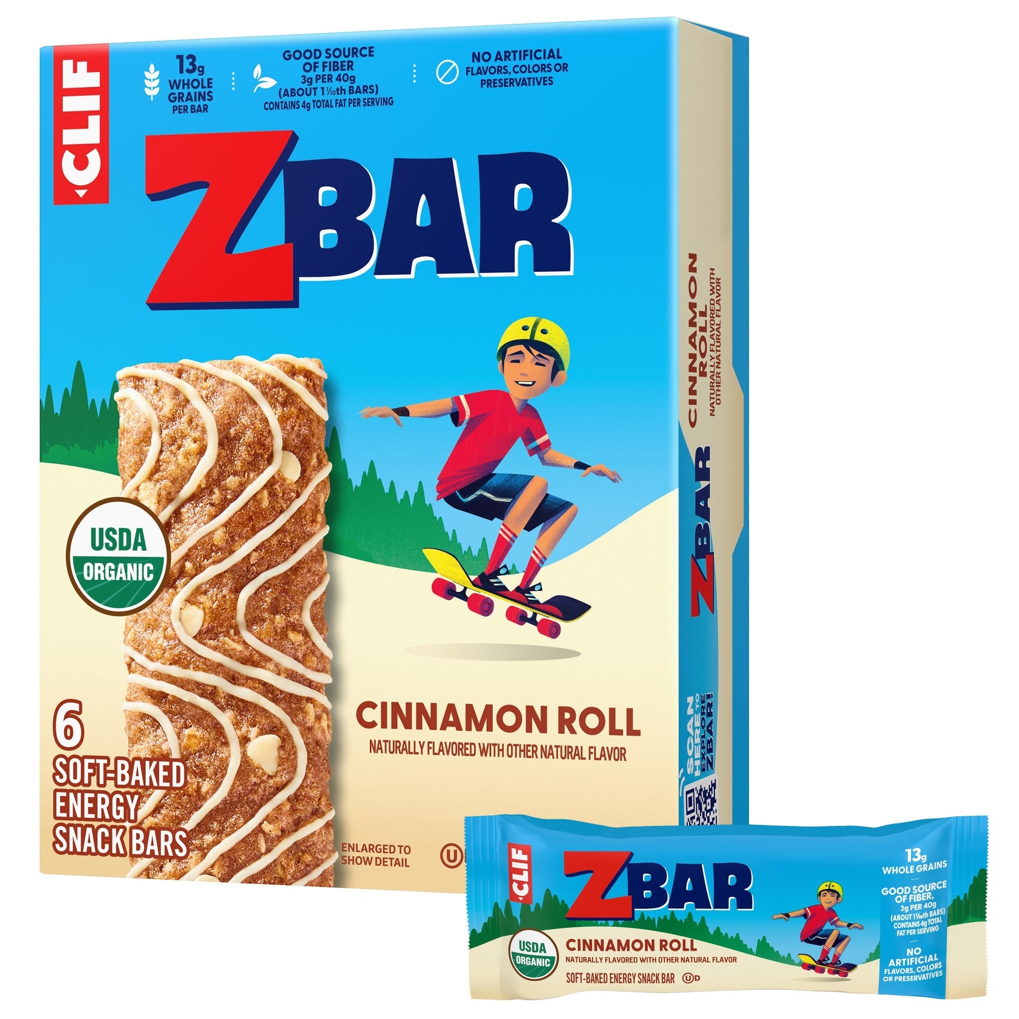 Cinnamon Roll Flavor Soft-Baked Energy Snack Bar, Organic Granola Bar L6