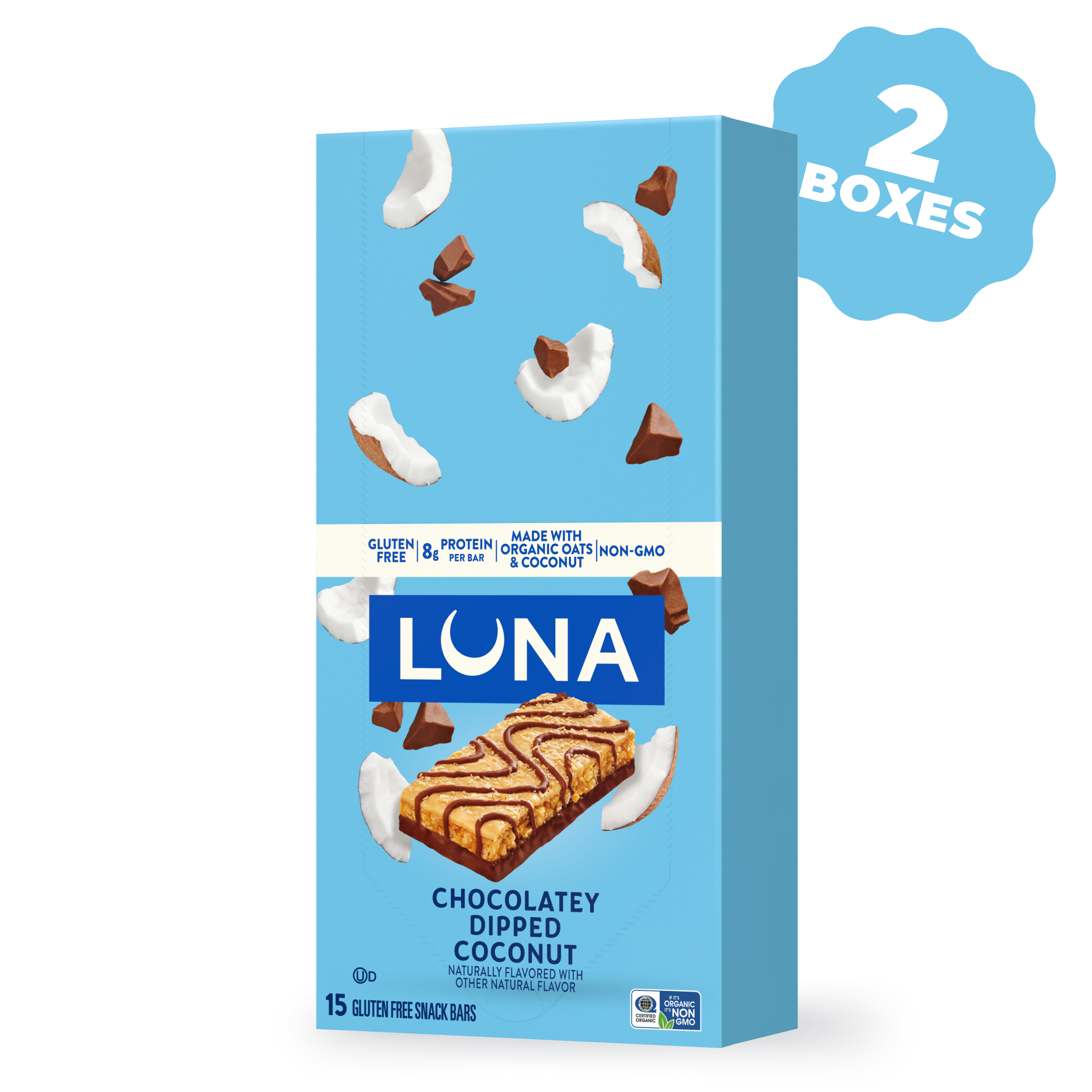 Bar Chocolatey Dipped Coconut Flavor Gluten Free Snack Bars, 30 Bars R6