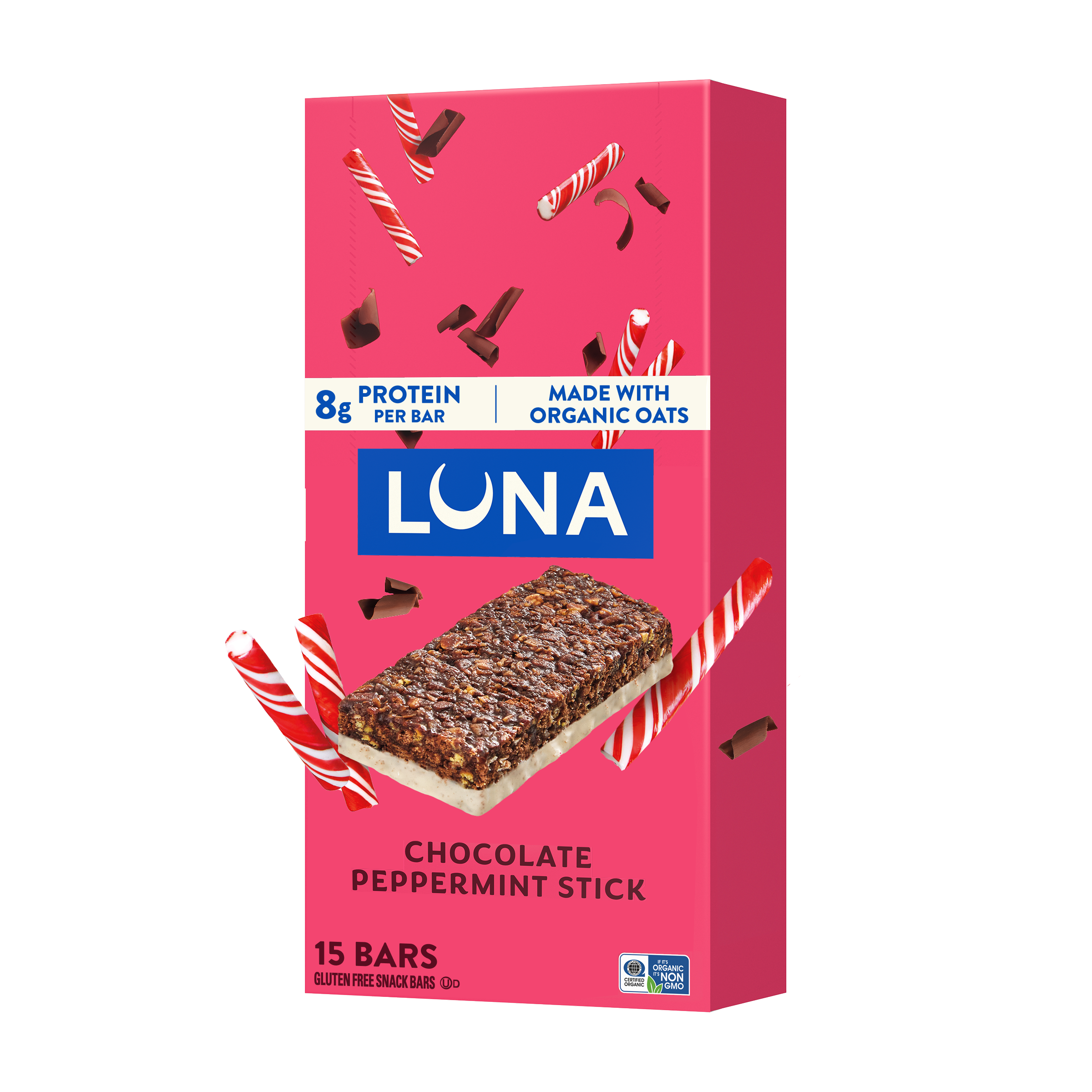 Bar Chocolate Peppermint Stick Flavor Gluten Free Snack Bars, Non-GMO Protein Bars S3