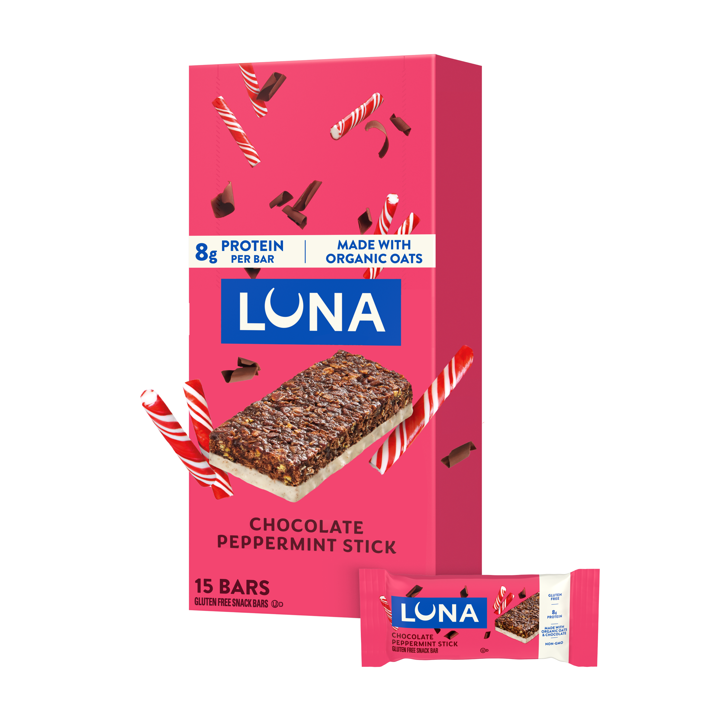 Bar Chocolate Peppermint Stick Flavor Gluten Free Snack Bars, Non-GMO Protein Bars S3