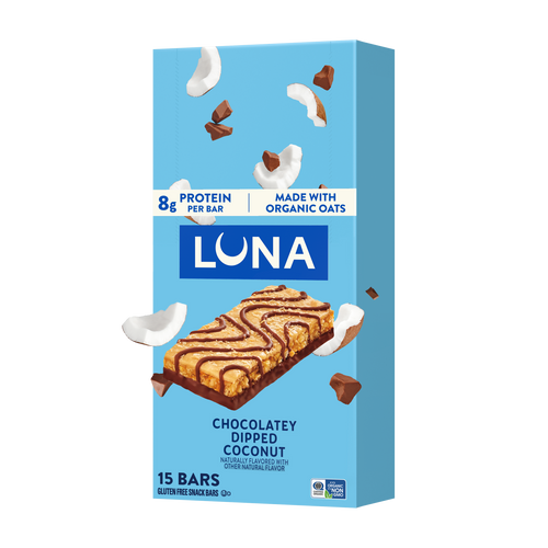 Bar Chocolatey Dipped Coconut Flavor Gluten Free Snack Bars, Non-GMO Protein Bars W6