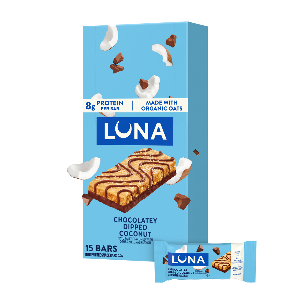 Bar Chocolatey Dipped Coconut Flavor Gluten Free Snack Bars, Non-GMO Protein Bars W6