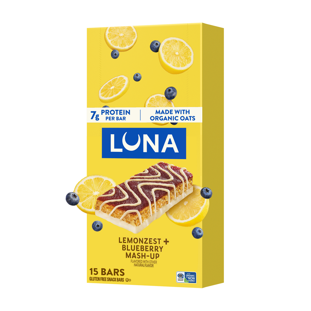 Bar Mash-Ups LemonZest + Blueberry Flavor Gluten Free Snack Bars, Non-GMO Protein Bars I0