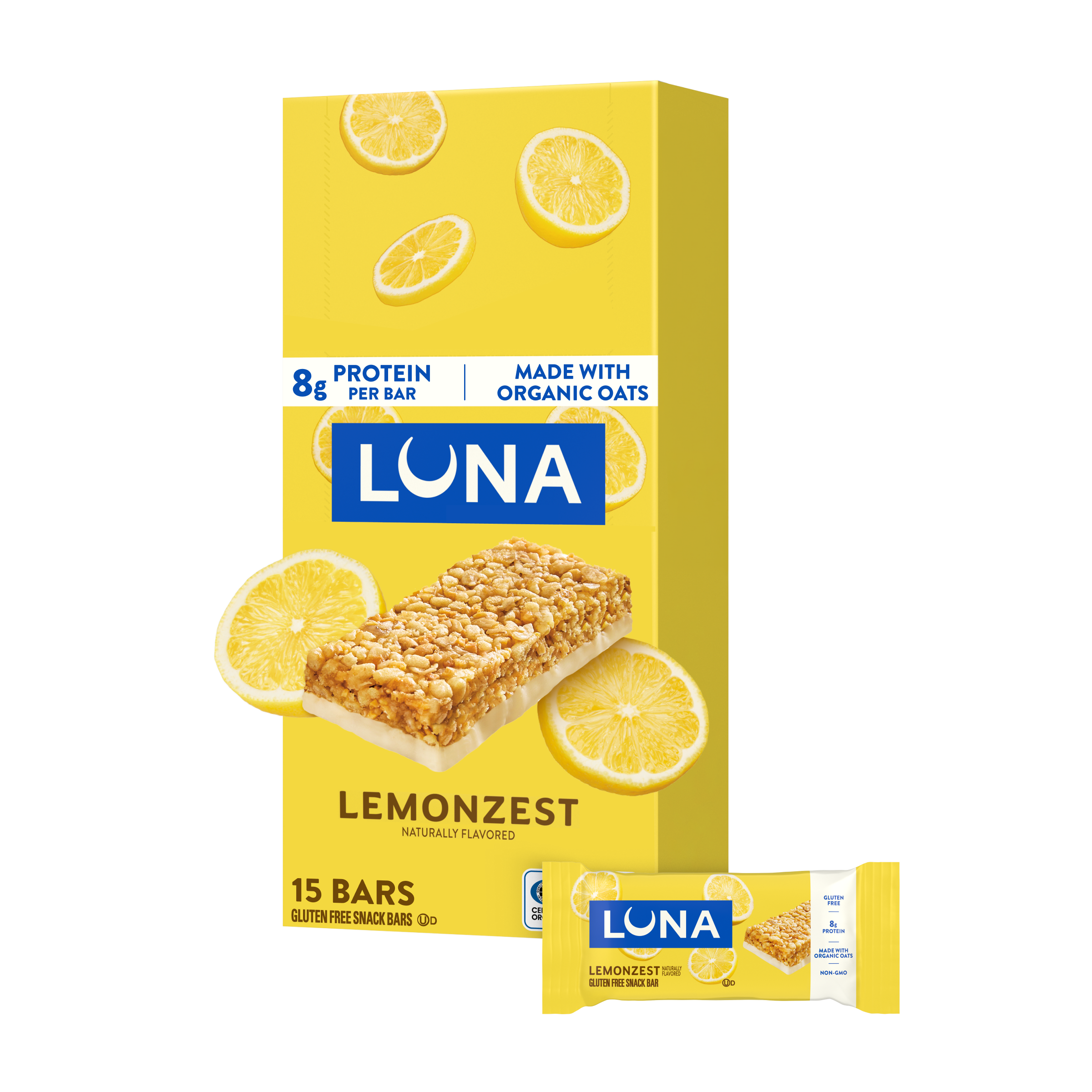 Bar LemonZest Flavor Gluten Free Snack Bars, Non-GMO Protein Bars L8
