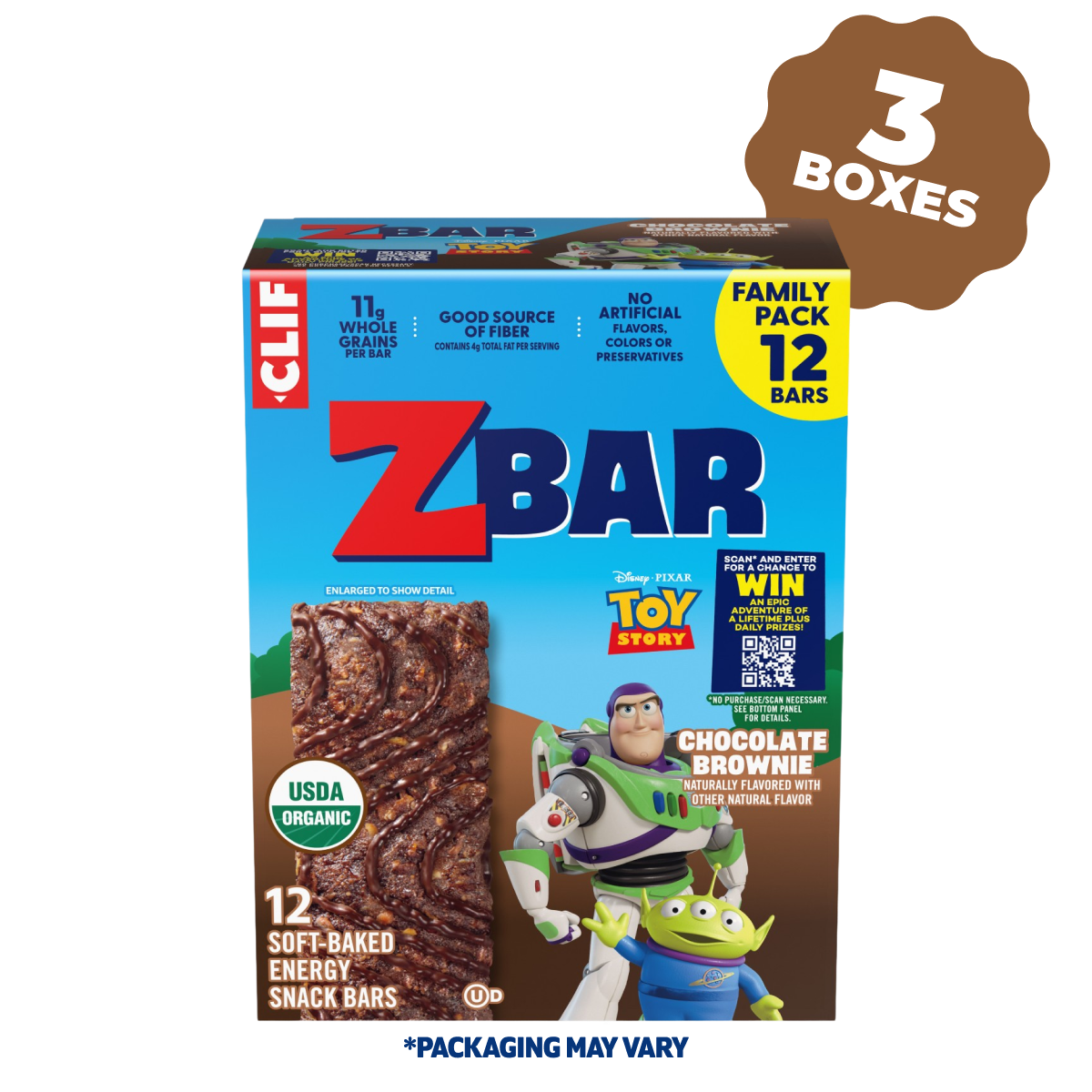 Chocolate Brownie Soft-Baked Energy Snack Bars, Organic Granola Bars Multi-Pack, 36 Bars H4