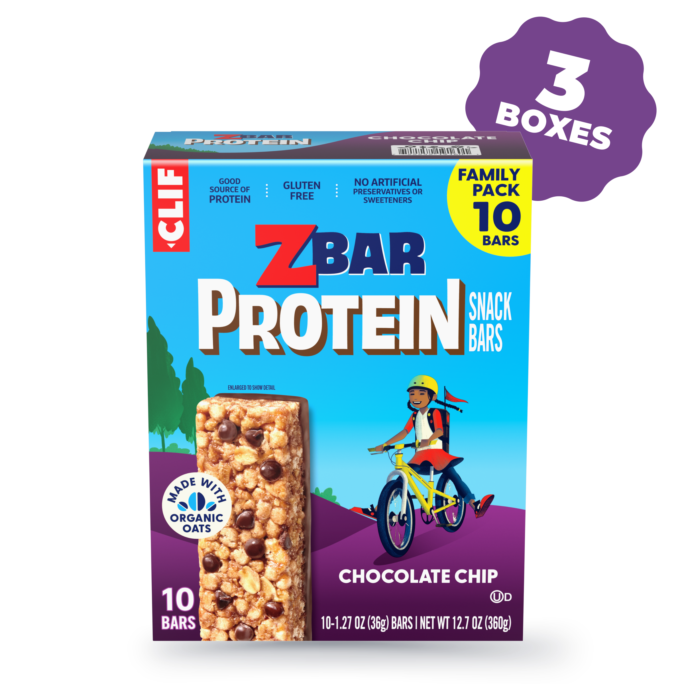 Protein Chocolate Chip Crispy Snack Bars, Gluten Free Protein Bars, 30 Bars M5