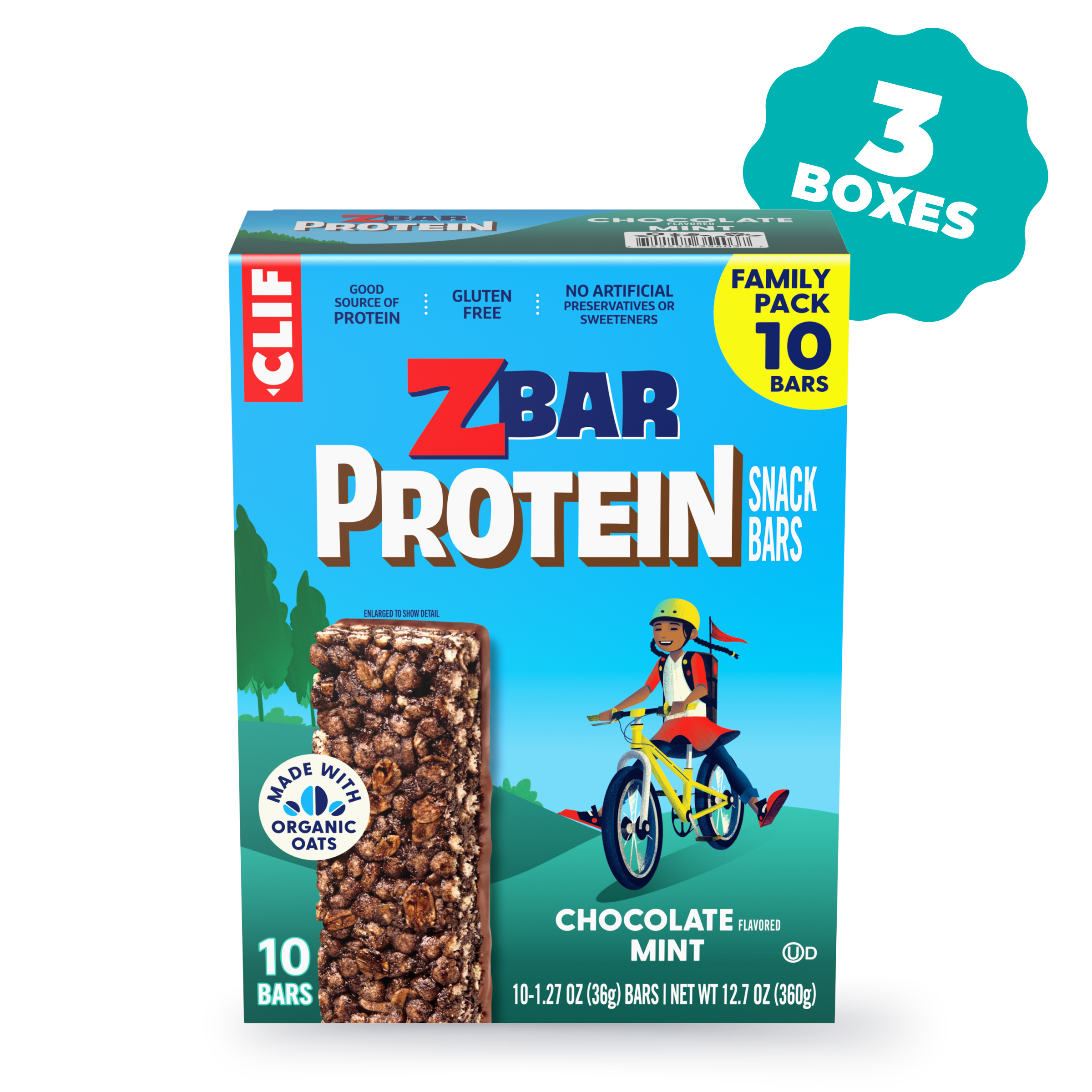 Protein Chocolate Flavored Mint Crispy Snack Bars, Gluten Free Protein Bars, 30 Bars C8