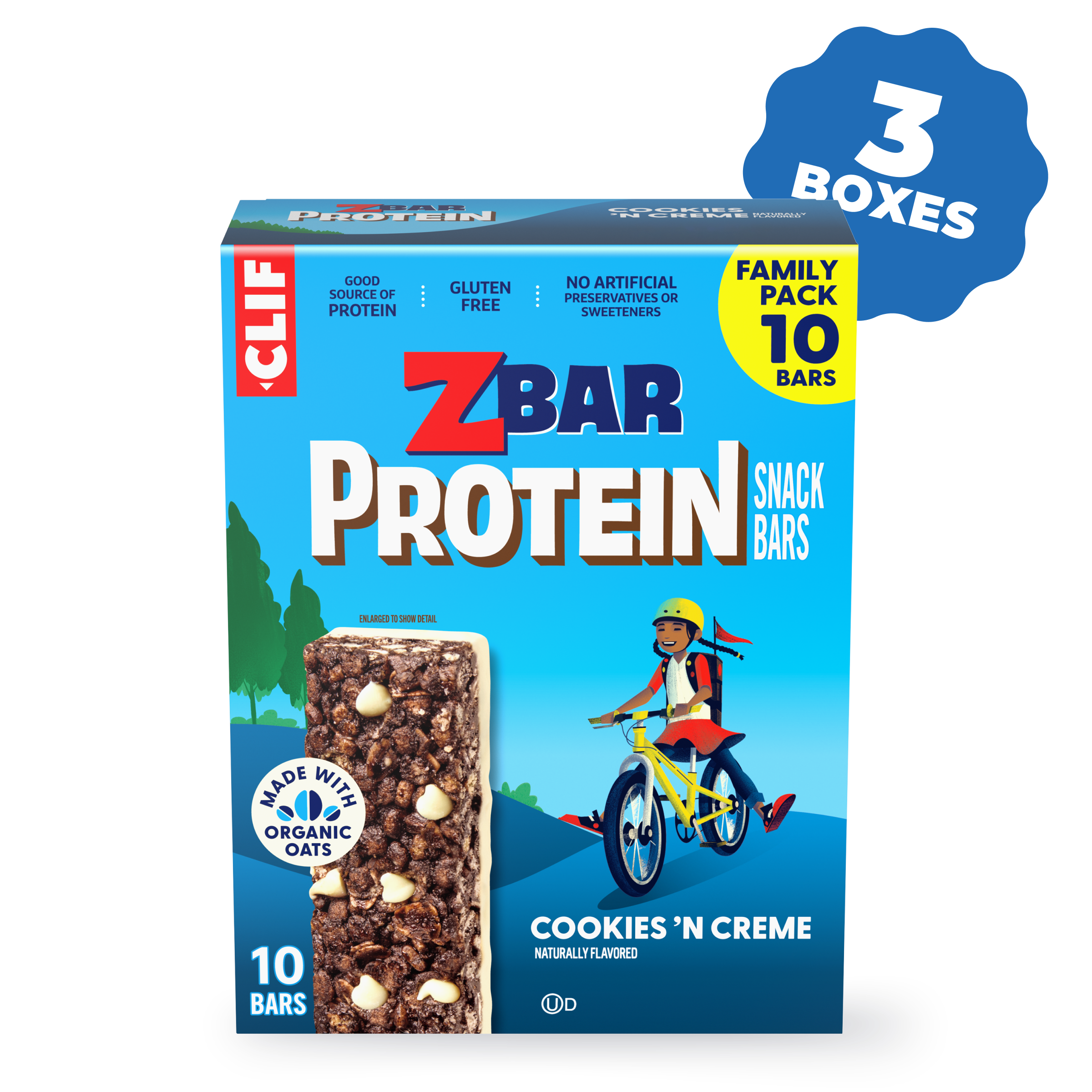 Protein Cookies 'N Creme Crispy Snack Bars, Gluten Free Protein Bars, 30 Bars B5